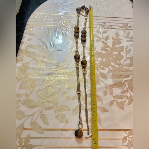 Vintage Kenneth Cole Belt / Necklace -tiger Eyes Gemstones - Adjustable - Picture 3 of 8